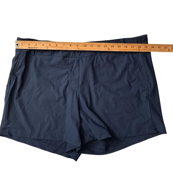 SPANX Womens Plus Size 2X Navy Blue Flat Front Athletic Shorts Sunshine - Picture 5 of 7